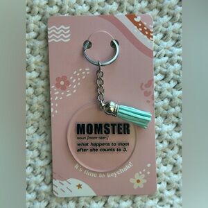 Homemade ‘Momster’ Keychain with Blue Tassel